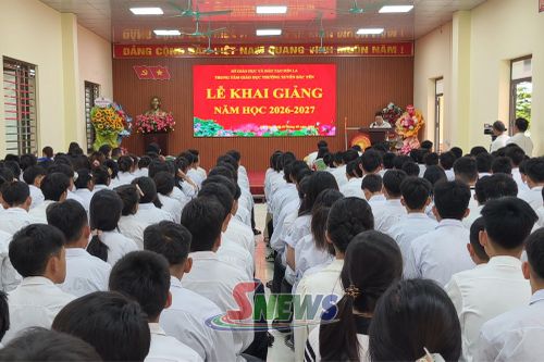 Lễ khai giảng năm học 2026 - 2027 tại Trung tâm GDTX Bắc Yên, xã Bắc Yên.