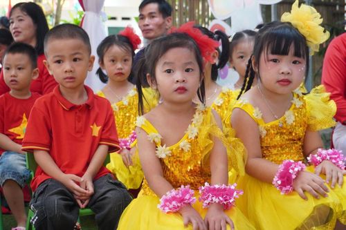 Học sinh Trường Mầm non Bạch Thông vui ngày khai giảng.