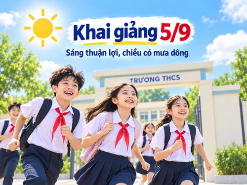 Khai giảng 5/9: Bắc bộ nắng nóng, nhiều nơi mưa dông về chiều. Ảnh minh họa được tạo với sự hỗ trợ của AI.