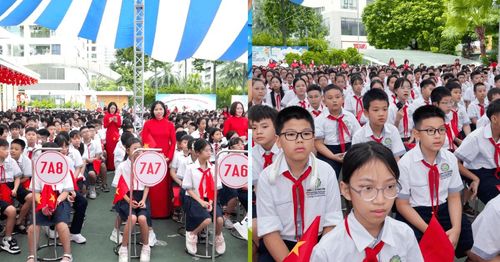 Học sinh Trường THCS Thanh Xuân trong ngày khai giảng năm học 2026-2027. Ảnh: Tùng Lâm