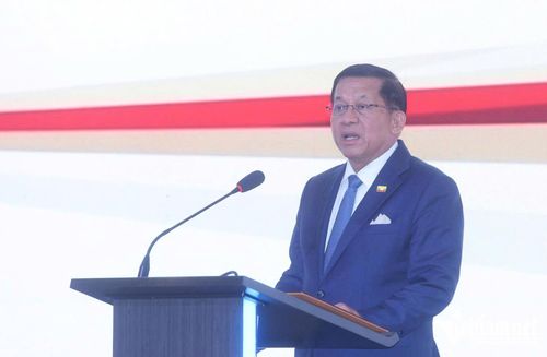 Tổng thống Myanmar Min Aung Hlaing phát biểu