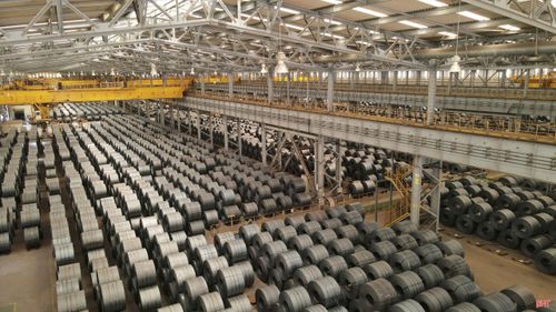 Dây chuyền sản xuất thép tại Công ty TNHH Gang thép Hưng Nghiệp Formosa Hà Tĩnh. Ảnh: Đình Nhất.