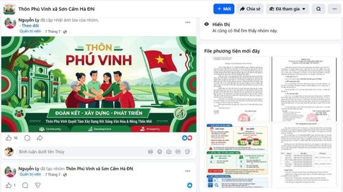 Nhóm Facebook của thôn Phú Vinh, xã Sơn Cẩm Hà, nhanh chóng được chị Ly lập ngay sau khi "gánh việc làng", mở thêm một kênh kết nối, thông tin nhanh đến người dân.