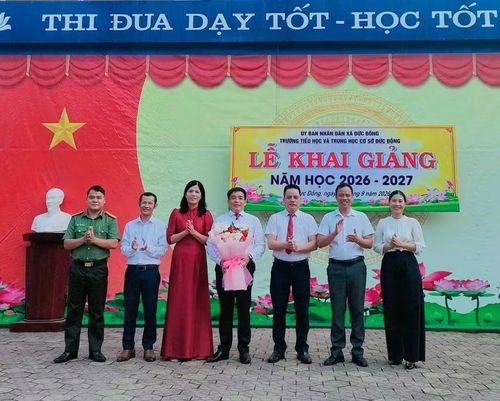 Lễ khai giảng tại Trường TH&THCS Đức Đồng, xã Đức Đồng. (Ảnh xã Đức Đồng)