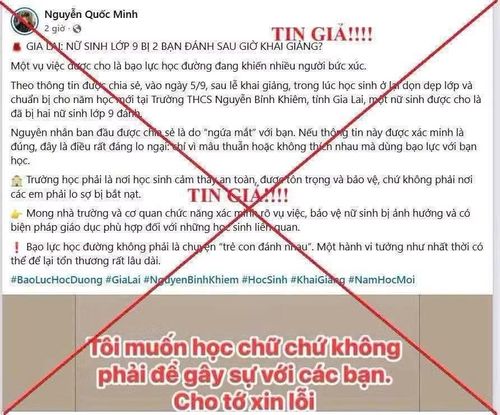 Bài viết đăng tải hoàn toàn sai sự thật (ảnh Internet)