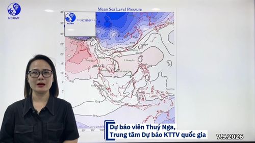 Dự báo viên Thuý Nga - Trung tâm Dự báo KTTV quốc gia.