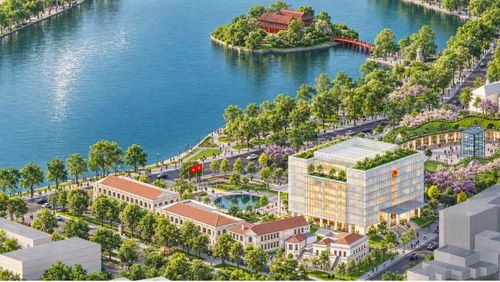 Khu đất là trụ sở UBND thành phố diện tích 19,210 m2, phương án dự kiến bố trí công trình mới 9 tầng nổi, 4 tầng hầm trên cơ sở tái cấu trúc khu đất.Với cơ sở hiện trạng, đồ án đặt vấn đề nghiên cứu hạ giải trụ sở HĐND, UBND thành phố, rạp Khăn quàng đỏ và khối nhà cung Thiếu nhi. Ảnh: UBND TP Hà Nội.