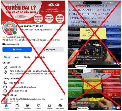 Trang Facebook và hình ảnh nhóm đối tượng sử dụng để quảng bá, livestream, giới thiệu các "combo", "thẻ cào may mắn"... lôi kéo người dân tham gia.