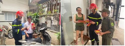 CBCS Đội CC&CNCH Khu vực số 9 phối hợp tổ an ninh cơ sở trên địa bàn phường Bạch Mai tuyên truyền, hướng dẫn, phát “Cẩm nang an toàn PCCC&CNCH”