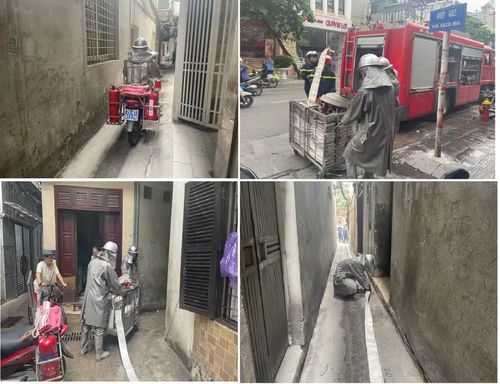 CBCS Đội CC&CNCH Khu vực số 9 tập luyện ngõ sâu, ngõ nhỏ trên địa bàn phường Bạch Mai