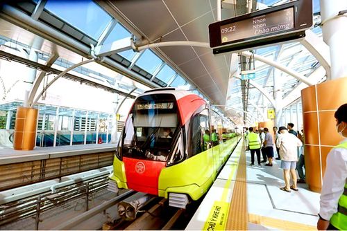 Dự án tuyến đường sắt đô thị đoạn Nhổn - ga Hà Nội, sử dụng vốn vay của Cơ quan Phát triển Pháp (AFD) Ảnh: TTXVN