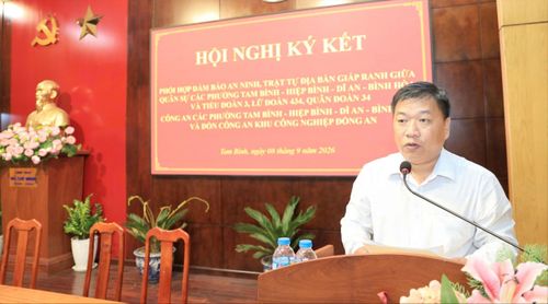  Ông Nguyễn Minh Điền, Chủ tịch UBND phường Tam Bình phát biểu tại hội nghị. Ảnh: HT 