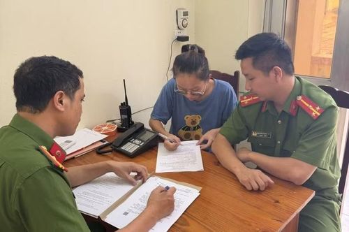Cơ quan công an làm việc với đối tượng.