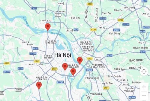 Dự án đầu tư xây dựng, lắp đặt hệ thống thiết bị cân kiểm soát tải trọng xe trên đường bộ thuộc địa bàn thành phố hiện đang được triển khai tại các vị trí, gồm: phía Bắc đầu cầu Thăng Long (huyện Đông Anh cũ); khu vực Km41+000 Quốc lộ 32; khu vực Km4+100 Quốc lộ 21; hai vị trí trên đê Nguyễn Khoái khu vực nút giao Nguyễn Khoái - Lĩnh Nam và một vị trí đường Đỗ Mười đoạn từ lối xuống đường Vành đai 3 đến nút giao Lĩnh Nam. Các vị trí dự kiến lắp đặt thiết bị cân kiểm soát trọng tải xe. Ảnh: Google Map