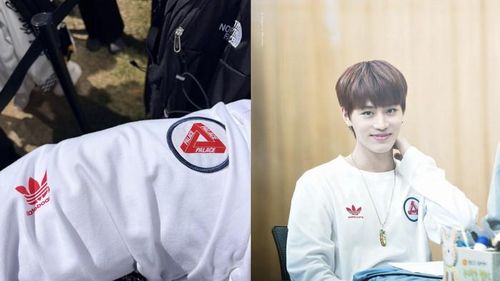 Chiếc áo nỉ được một fan NCT mua tại chợ đồ cũ NCT ở Seoul hôm Chủ nhật được cho là từng được cựu thành viên NCT Taeil mặc trong một chương trình phát thanh hồi tháng 1 năm 2017. (X @sisaem127, X @moontaeilstyler)