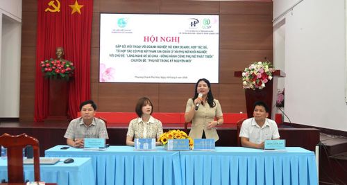 Hội nghị gặp gỡ, đối thoại với doanh nghiệp, hộ kinh doanh, hợp tác xã, tổ hợp tác có phụ nữ tham gia quản lý và phụ nữ khởi nghiệp.