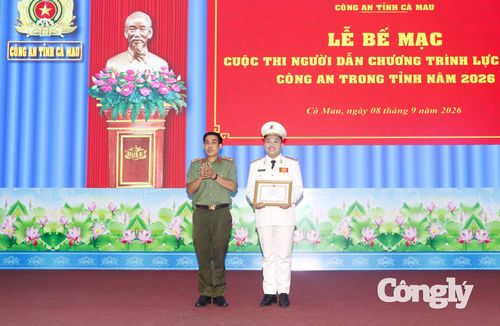 Thí sinh Nguyễn Thanh Bảo, đến từ phòng Tham mưu Công an tỉnh đã xuất sắc giành giải Nhất chung cuộc