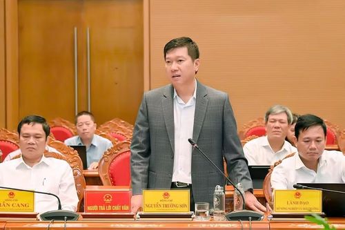  Giám đốc Sở Xây dựng Nguyễn Trường Sơn trả lời chất vấn. Ảnh: Đ.T 