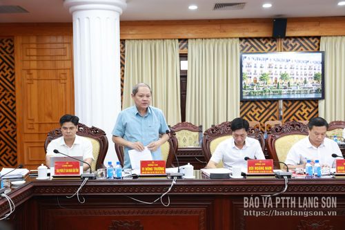 Lãnh đạo Trung tâm phát triển quỹ đất tỉnh phát biểu tại buổi làm việc