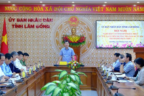 Đồng chí Nguyễn Hồng Hải, Ủy viên Ban Thường vụ Tỉnh ủy, Phó Chủ tịch UBND tỉnh Lâm Đồng chủ trì buổi làm việc