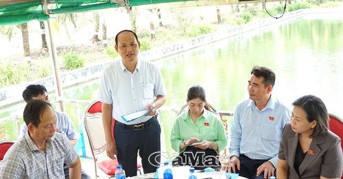 Ông Nguyễn Thanh Liêm, Chủ tịch UBND xã Khánh An, chia sẻ tại buổi làm việc với đoàn giám sát.