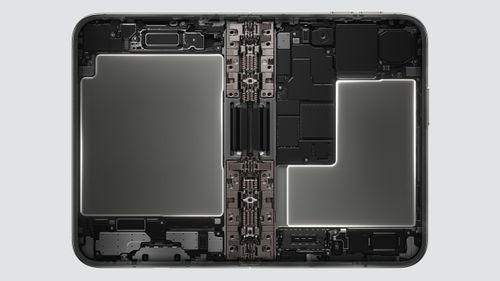 Cách bố trí 2 viên pin của iPhone Duo.