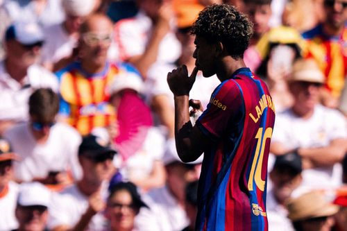 Lamine Yamal ghi 2 cú đúp liên tiếp. Ảnh: FCB