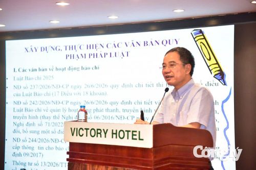 Ông Nguyễn Văn Hiếu - Phó Cục trưởng Cục Báo chí, Bộ Văn hóa, Thể thao và Du lịch phát biểu.