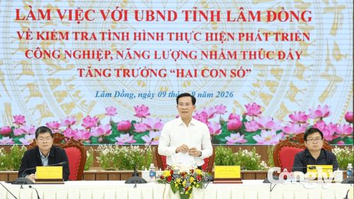 Chủ tịch UBND tỉnh Lâm Đồng Hồ Văn Mười phát biểu tại buổi làm việc.