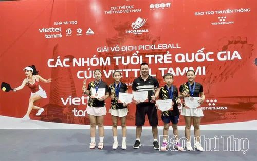 VĐV Phú Thọ thi đấu ấn tượng, giành 3 huy chương tại Giải Vô địch Pickleball các nhóm tuổi trẻ quốc gia năm 2026.