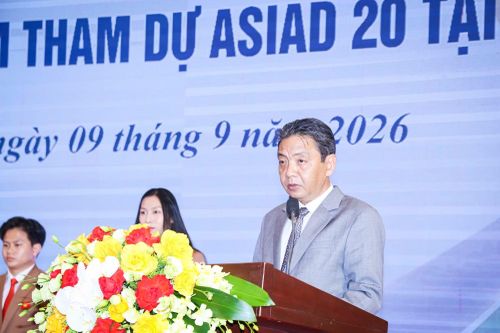 Thứ trưởng Bộ VHTTDL Hoàng Đạo Cương phát biểu tại buổi lễ.