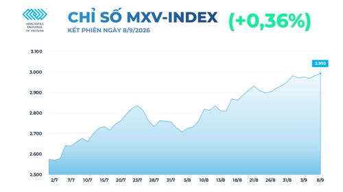 Chỉ số MXV-Index đạt mức cao nhất kể từ giữa tháng 5. Nguồn: MXV