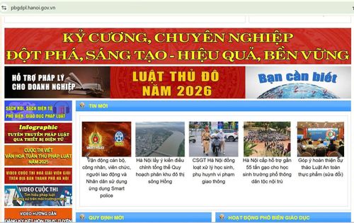 Người dân có thể tra cứu các tài liệu về Luật Thủ đô năm 2026 trên Trang thông tin tuyên truyền, phổ biến pháp luật của thành phố Hà Nội (pbgdpl.hanoi.gov.vn).