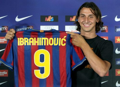 Ibrahimovic trong ngày ra mắt Barcelona.