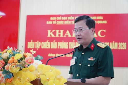 Đại tá Phạm Ngọc Nhân phát biểu chỉ đạo.