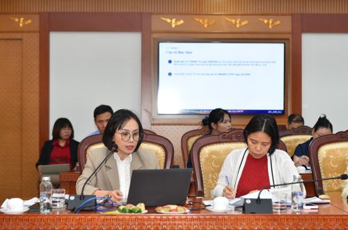 Bà Ninh Hoàng Anh - Phó Trưởng phòng, Vụ Phát triển hạ tầng - chia sẻ tại Hội nghị. Ảnh: BTC