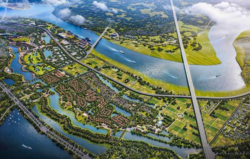 Phối cảnh Dự án đầu tư xây dựng Trục đại lộ cảnh quan sông Hồng.