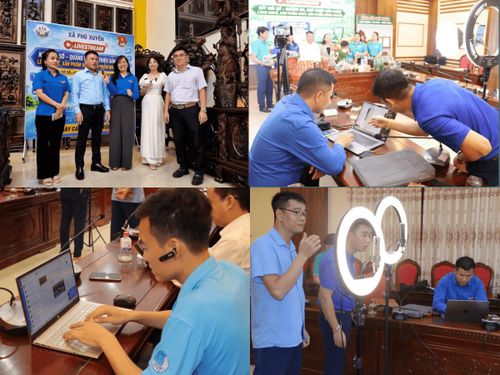 Các phiên livestream có sự tham gia tích cực của lực lượng trẻ và Tổ công nghệ số cộng đồng. Ảnh PV