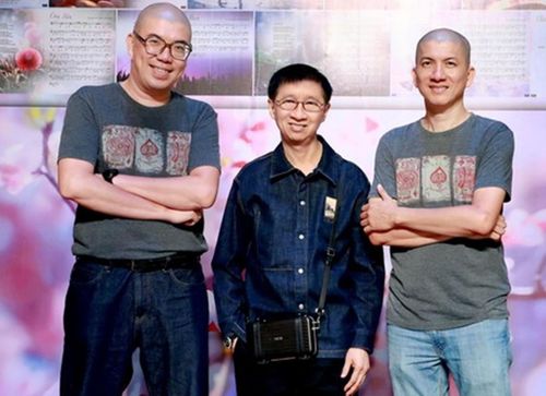 Từ phải sang: nhạc sĩ Hoài An, nhà thơ Lâm Xuân Thi, nhạc sĩ Võ Hoài Phúc