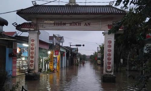 Nước ngập tại các thôn Hòa Vang, Hòa Mỹ, Bình An, An Nông và Thuận Hóa (xã Hưng Lộc). Ảnh: Q.P.