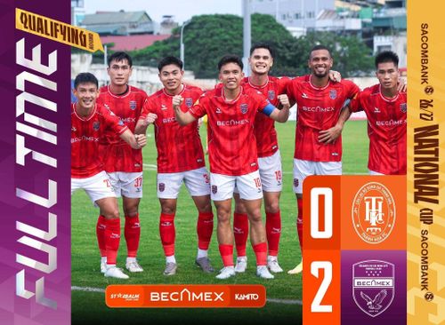 Đội Hạng Nhất Becamex TPHCM gây bất ngờ khi loại đội đang chơi tại V.League là CLB Thanh Hóa. Ảnh: CLB Becamex TPHCM.