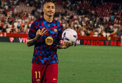 Raphinha đang có mùa giải vô cùng thăng hoa. Ảnh; FCB