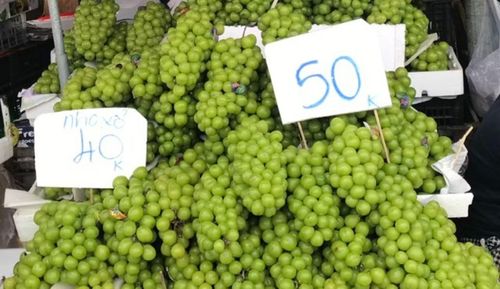 Nho mẫu đơn giá chỉ 30.000-40.000 đồng/kg bán đầy ở chợ dân sinh tại TPHCM.