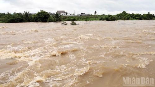 Trong hai ngày 23 và 24/9, nhiều địa phương khu vực phía đông Lâm Đồng có mưa to đến rất to khiến mực nước trên sông lên nhanh. (Ảnh: BẢO VĂN)