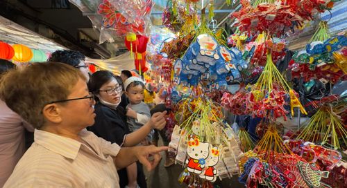  Năm nay, phố lồng đèn Chợ Lớn có hơn 30 điểm kinh doanh lồng đèn trải khắp đường Lương Nhữ Học và Phú Đinh. Ảnh: ĐÌNH DƯ 