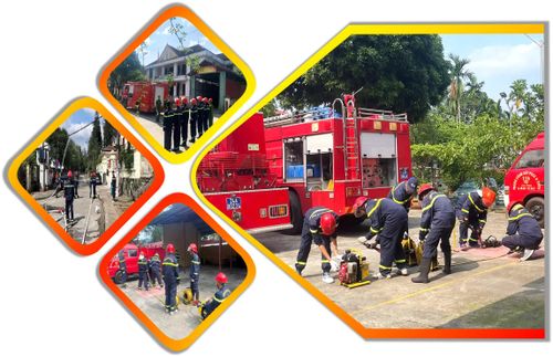 Cán bộ, chiến sĩ Phòng Cảnh sát PCCC và CNCH thường xuyên tập luyện sử dụng thành thạo phương tiện chữa cháy và cứu nạn, cứu hộ.
