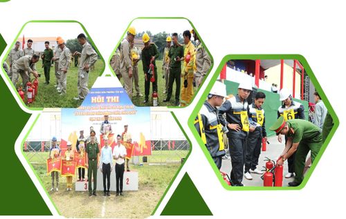 Hội thi nghiệp vụ chữa cháy và cứu nạn, cứu hộ “Tổ liên gia an toàn PCCC” tại Cụm thi số 01, phường Yên Bái.