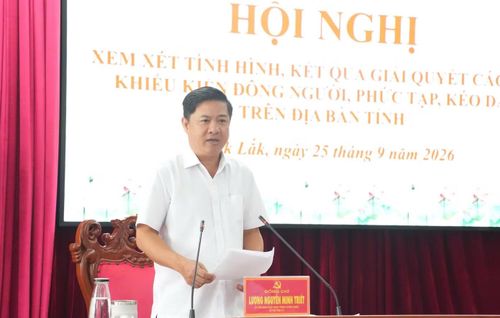 Bí thư Tỉnh ủy Đắk Lắk Lương Nguyễn Minh Triết phát biểu chỉ đạo tại hội nghị.