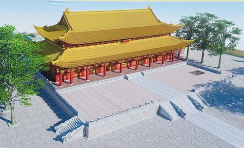 Phối cảnh điện Kính Thiên. (Ảnh: Trung tâm Bảo tồn di sản Thăng Long - Hà Nội)