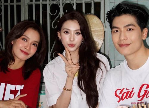 Hoa hậu Tiểu Vy bên diễn viên Quốc Anh. Ảnh: FBNV